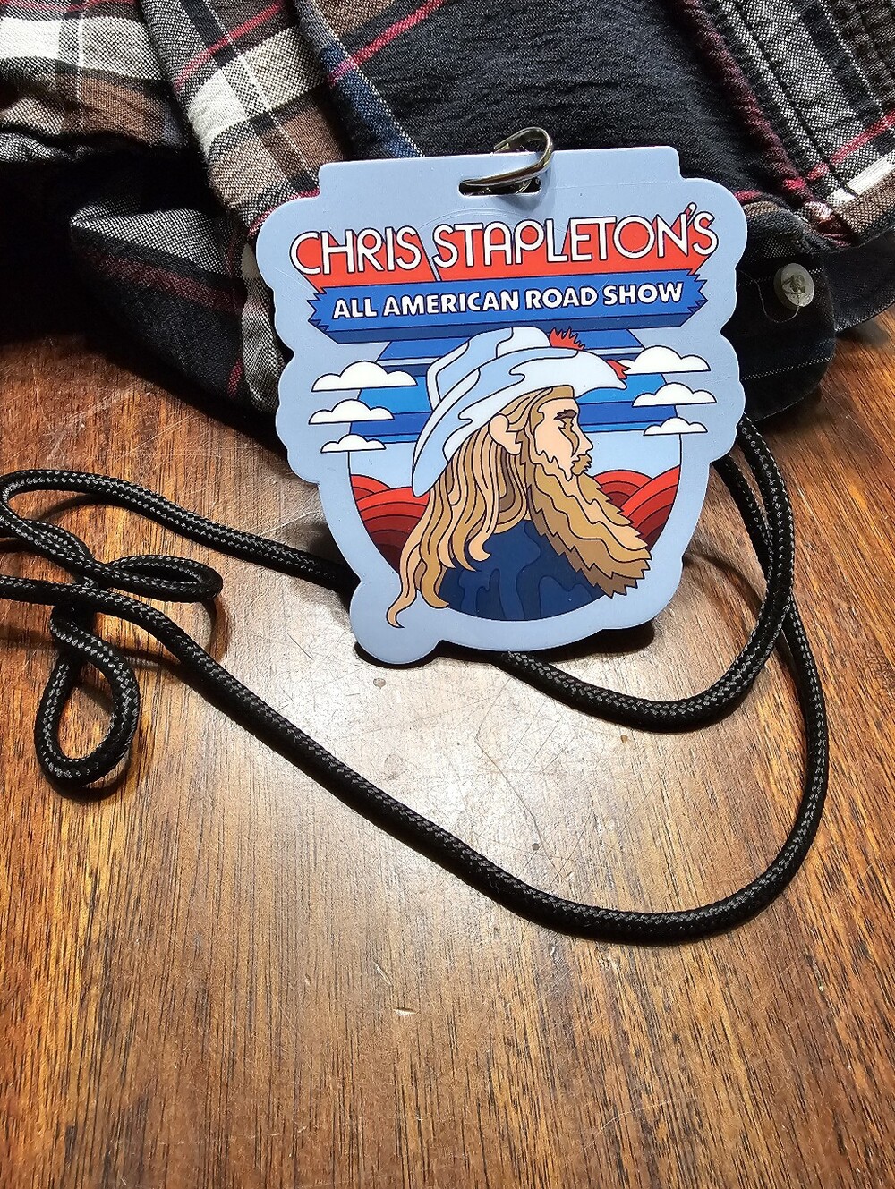 Chris Stapleton All American Road Show Lanyard Tag - Blue Red White